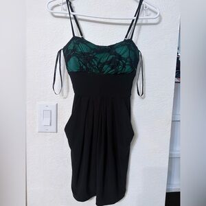 Black and Green Lace Dress